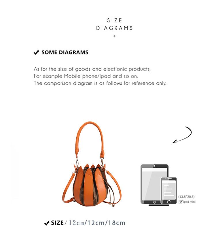 Borsa a secchiello da donna, borsa a mano, borsa a secchiello con fiori di tulipano, borsa a tracolla creativa_voghion.com