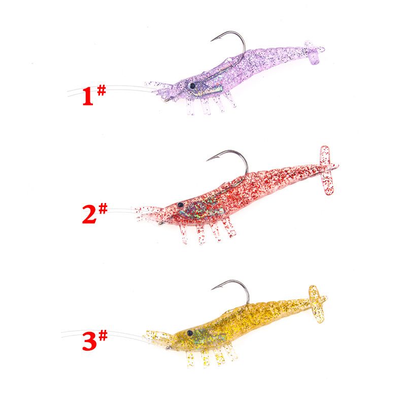 Esca morbida Esca Gamberetti d'erba 10g/8,5cm Confezione di piombo trasparente Gamberetti Simulazione Gamberetti Esca Una confezione da 3 Attrezzatura da pesca_voghion.com
