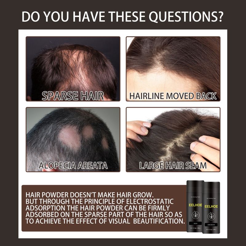 Fibra EELHOE con polvere riempitiva per l'attaccatura dei capelli, copertura superiore dei capelli densa, polvere soffice sparsa e carnosa_voghion.com