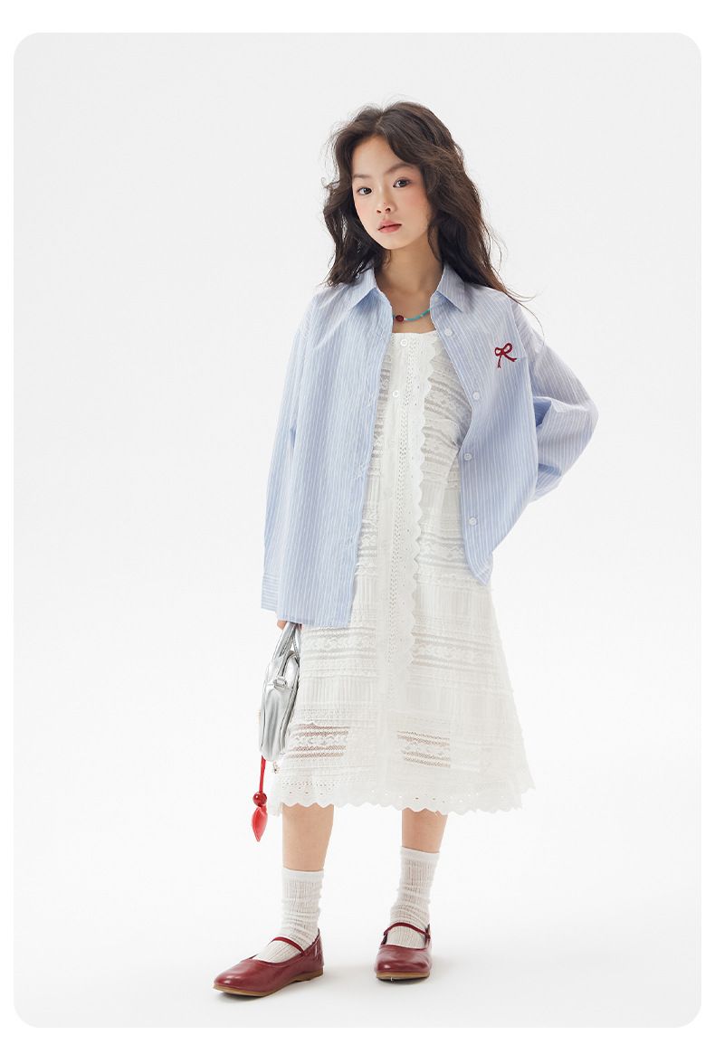 Kinderkleidung Gestreiftes Hemd Frühlingsoberteile Frühlingskleidung mit Revers und langen Ärmeln_voghion.com