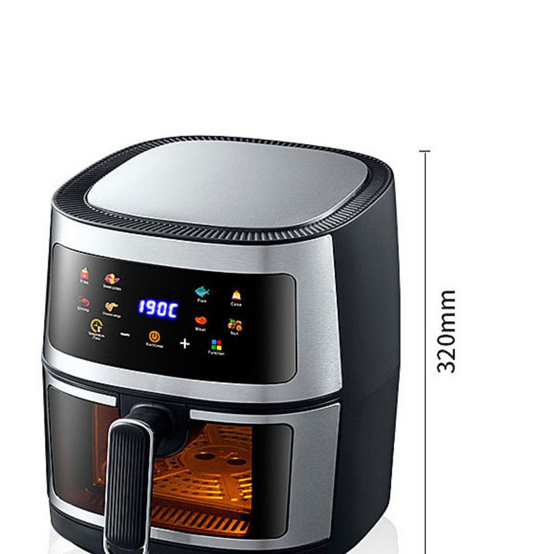 5L Visuele Airfryer - Roestvrijstalen Smart Touchscreen, Frietmachine, Gezond Koken voor Thuisgebruik_voghion.com