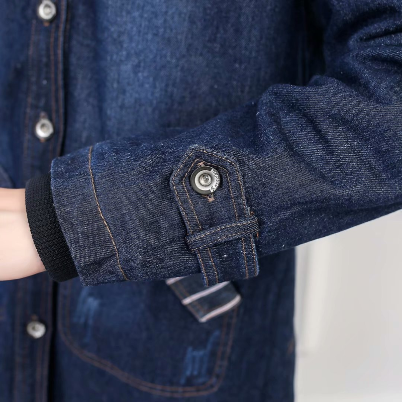Abbigliamento donna giacca imbottita in cotone denim giacca medio lunga da donna imbottita in cotone cashmere taglie forti con giacca in denim con cappuccio_voghion.com