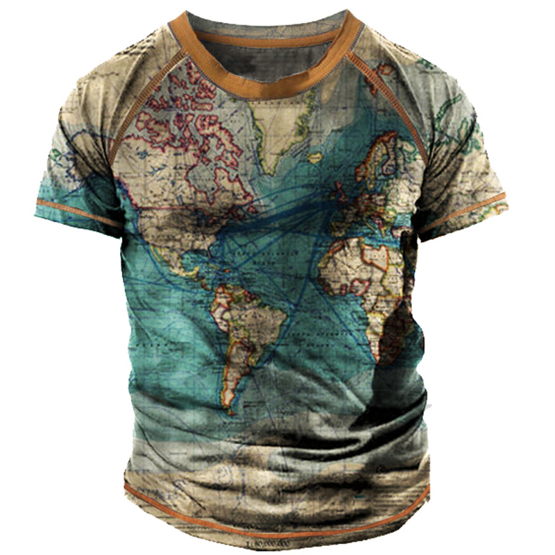 3D-Druck Herren-T-Shirts im Vintage-Stil, lockere Herrenbekleidung, Sommer, Rundhalsausschnitt, kurzärmlig, Unisex-T-Shirts_voghion.com
