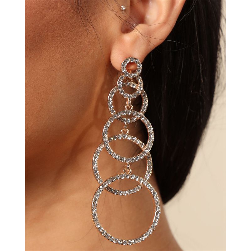 Nuovo cerchio multistrato con ciondolo semplice per donna, orecchini circolari geometrici alla moda ed esagerati_voghion.com