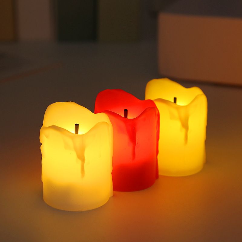 Lot de 12 bougies LED sans flamme à piles avec flammes réalistes pour décoration de Noël, de mariage, de maison_voghion.com