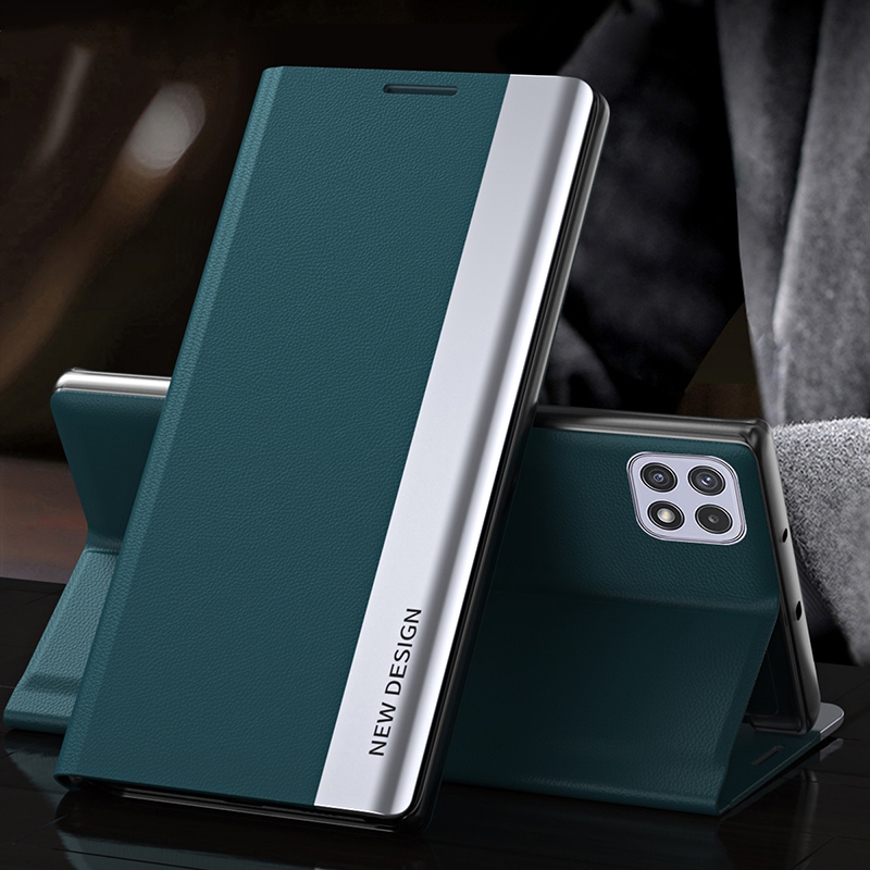 Luksusa ādas atlokamais futrālis Samsung Galaxy A03s A10 A13 A14 A24 A22 A30S A32 A42 A51 A52 A53 A54 A71 A72 A73 A81 M14 M23 M33 M53 statīva tālruņa vāciņš_voghion.com