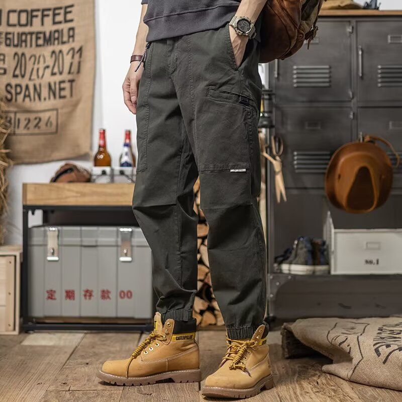 American Style Pure Cotton Slightly Elastic Jogger Loose Cargo Ins Casual Nine-point Spring Summer Trendy Brand Harem_voghion.com