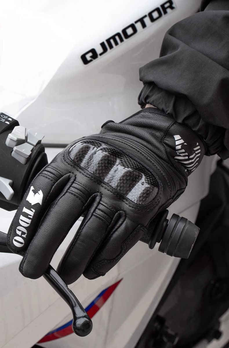 Guanti da moto premium: guanti in pelle per tutte le stagioni compatibili con touchscreen (versioni invernali termiche e traspiranti)_voghion.com
