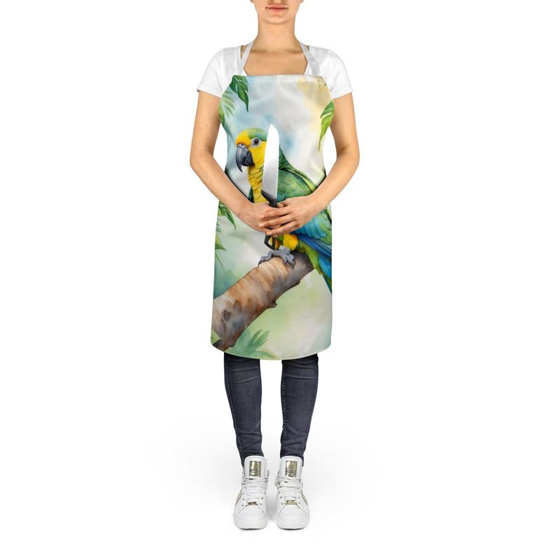 Yellownaped Parrot Apron Cooking Kitchen Server Baking Crafts Gardening For Adult Women Men, Unisex, Large, Multicolor_voghion.com