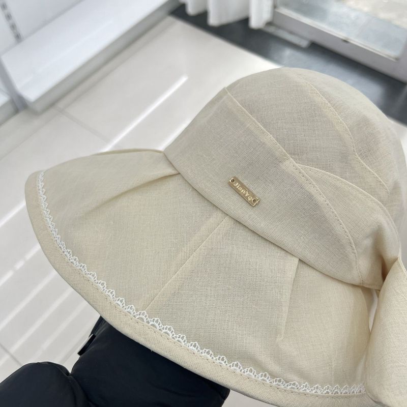 Wide Brim Bow Bucket Hat Women's Summer Sun Protection Sun Hat Beach Sun Hat_voghion.com