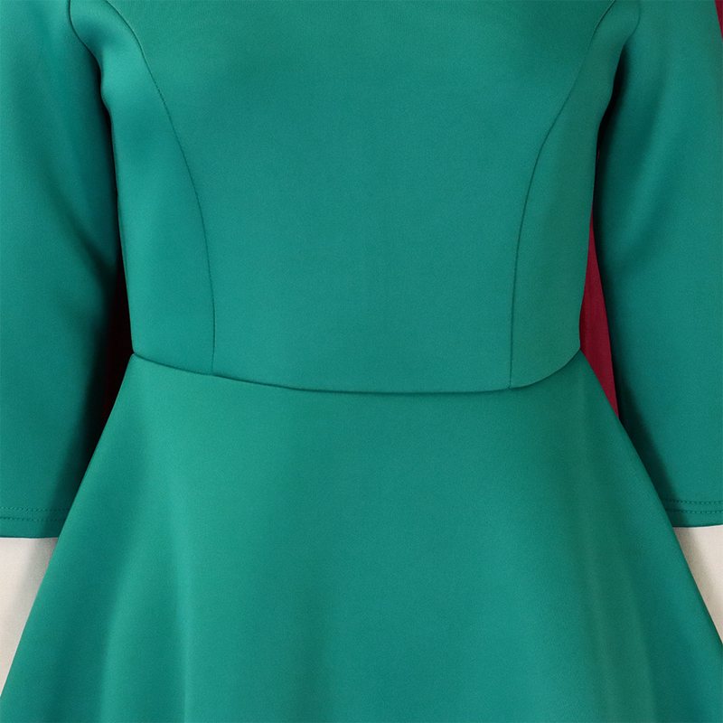 Women's solid color large swing skirt temperament evening dress skirt_voghion.com