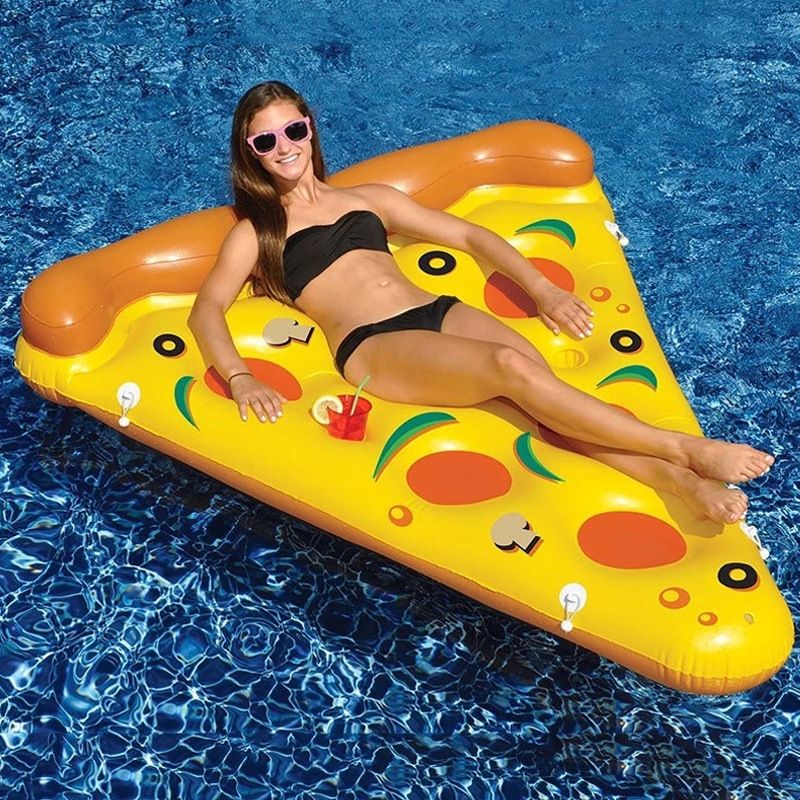 New Ins Pizza Floating Row -puhallettava PVC-aikuisille tarkoitettu vesilepotuoli, suuri paksuuntunut viihdekelluva sänky, kuva_voghion.com