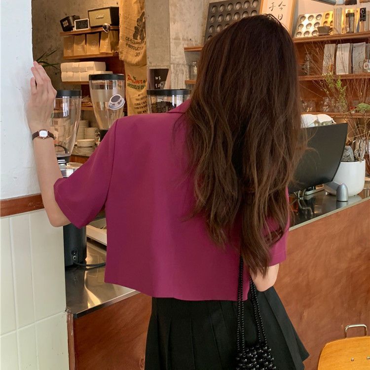 Hanrouchuan Street Style Petite 2025 Summer Thin Casual Design Sense Niche Short Blazer_voghion.com