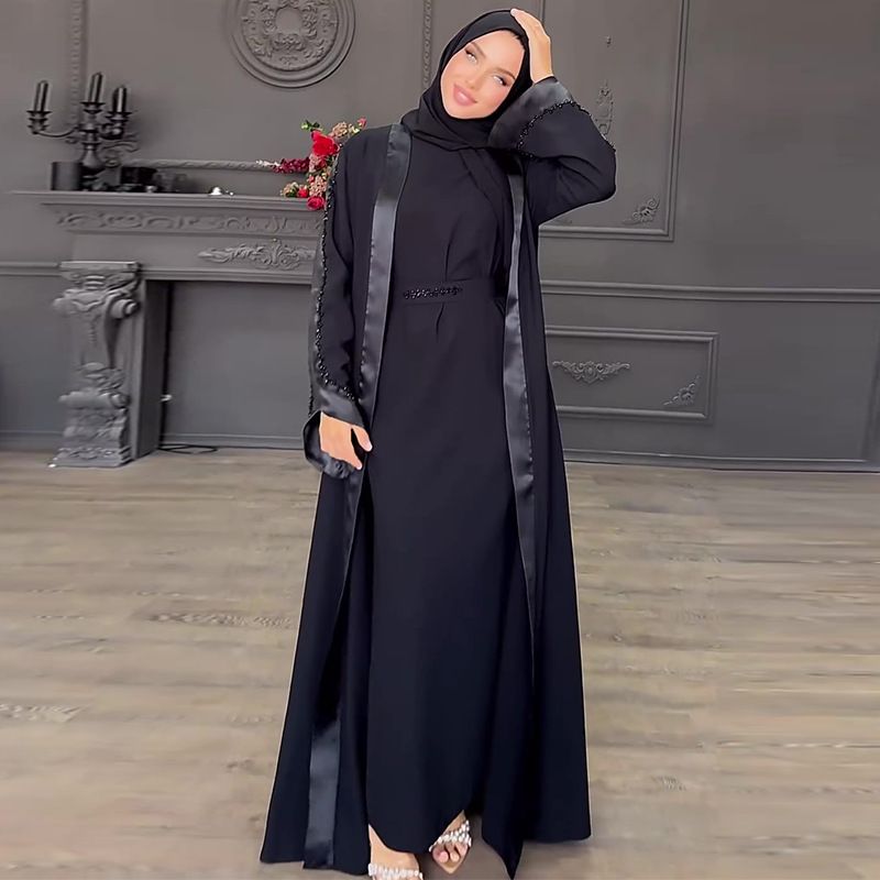 Traje de vestir largo ajustado de color sólido de estilo maduro ligero para mujer_voghion.com