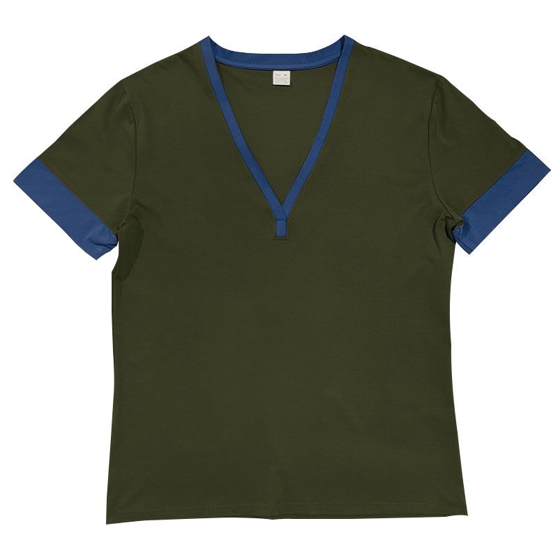 Instagram 2024 Saldi Estivi Maglietta Casual da Uomo a Maniche Corte con Scollo a V e Grandi Righe_voghion.com
