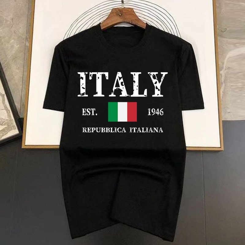 Letter Italy Men Hip Hop T-shis 2023 New Summer Funny Multicolor Imprimat Bumbac Respirabil Tricouri Topuri Bărbați Moda_voghion.com