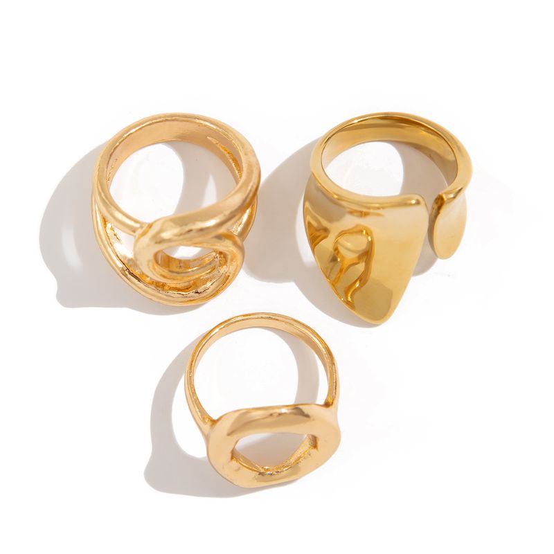 ins liquido linea geometrica anello aperto nicchia design irregolare lava anello mano gioielli donna_voghion.com