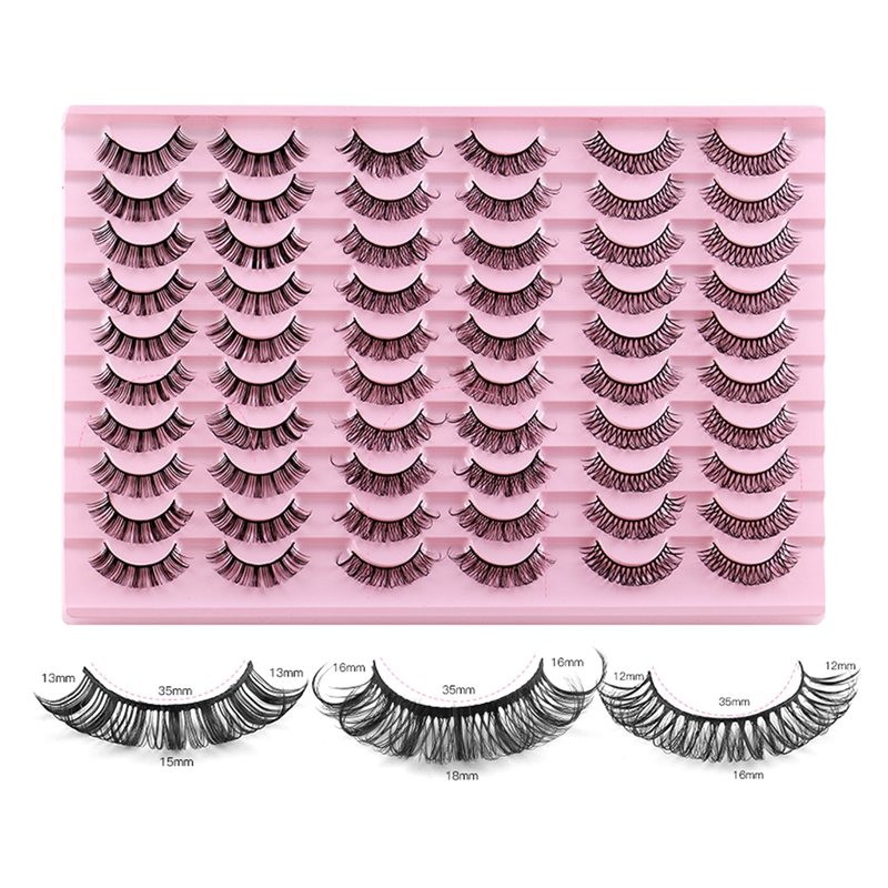 30 pares de cílios postiços 3D cílios postiços volume cílios reutilizáveis longos falsos_voghion.com