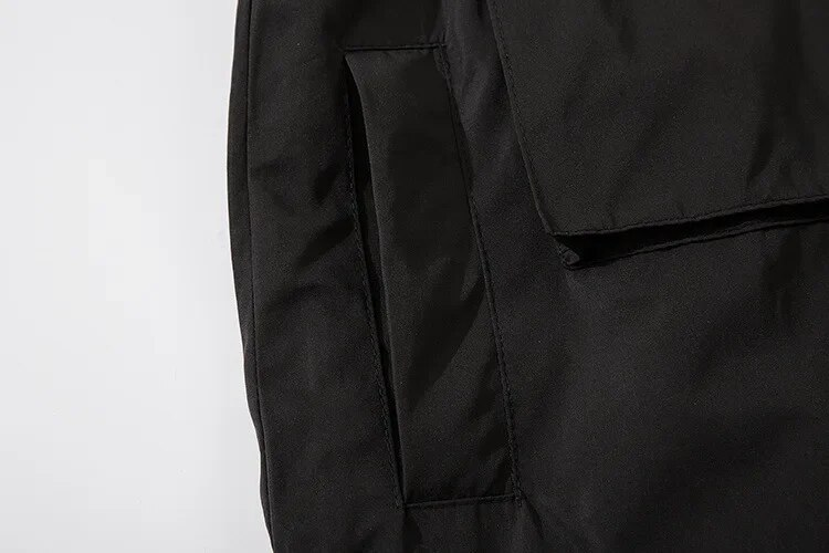 Spring Autumn Cargo Jacket Men Multi-pockets Tactical Functional Hooded Jacket Waterproof Windbreaker Outdoor Coats for Men_voghion.com