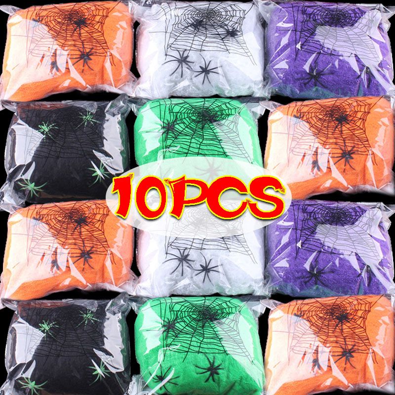 Künstliche Spinnennetz Halloween Dekoration Scary Party Szene Requisiten Weiß Stretchy Cobweb Horror Haus Home Decora Zubehör_voghion.com