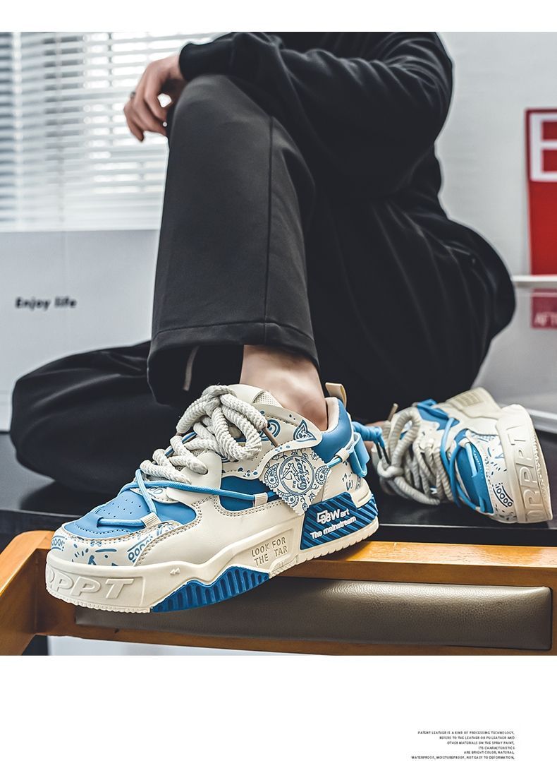 Lässige Herren-Sneaker mit dicker Sohle für den Sommer – leichte, atmungsaktive Slip-On-Schuhe, modisches Design mit runder Zehenpartie, bequem für den täglichen Gebrauch_voghion.com