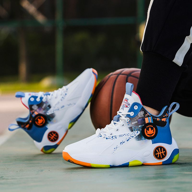 High Top Mens Basketball Breathable Non Slip Outdoor Sneakers Cushioning Workout Shoes_voghion.com