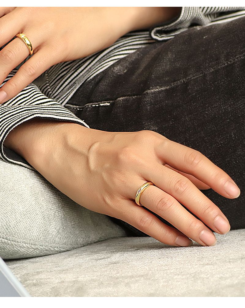 Δαχτυλίδια για ζευγάρια με επιχρυσωμένο χρυσό K διαμάντι, μόδα, κλασικά ρομαντικά κοσμήματα χειρός, γυναικεία αξεσουάρ, τάση_voghion.com