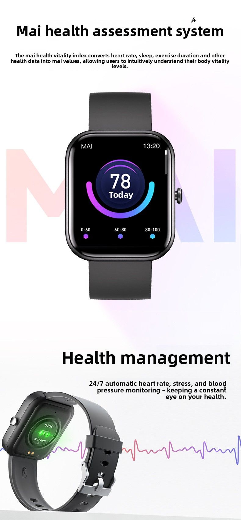 2025 Cross-border GTS5 Smart Watch Heart Rate Blood Oxygen Health Monitoring Sports Bluetooth Call Remote Control_voghion.com