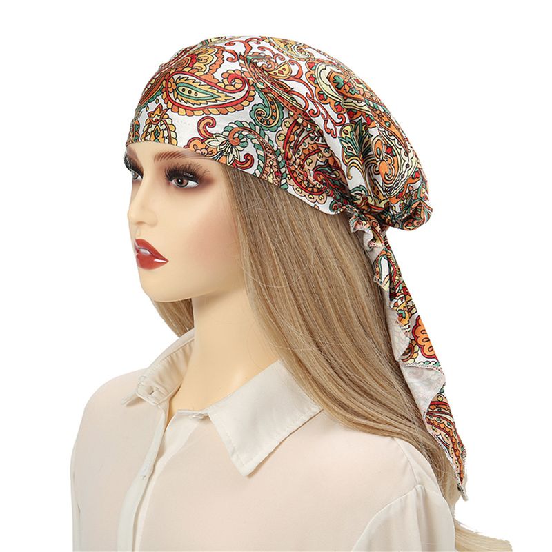 Nuovo cappello curvo in tessuto stampato multicolore Cappello turbante versatile stampato alla moda_voghion.com