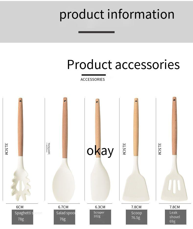 12-teiliges Küchenutensilien-Set mit Antihaft-Pfanne, Silikon-Sieb, Bratenspatel_voghion.com