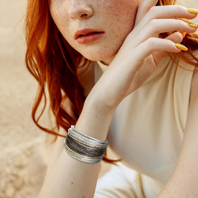 Fesciory Leopard Bracelet For Women, Boho Leather Wrap Multi-Layer Pearl Crystal Bracelet Bangle Jewelry_voghion.com