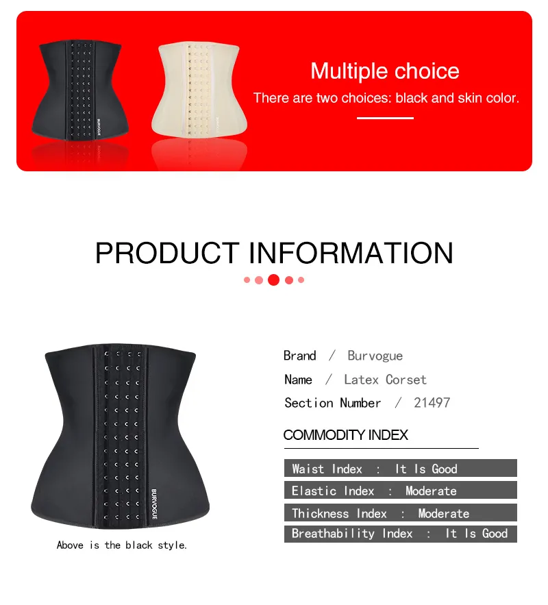 Talje Mave Shaper Burvogue Waist Trainer Korset til Vægttab Kvinder Latex Corset Body Shaper Mave Talje Cincher_voghion.com