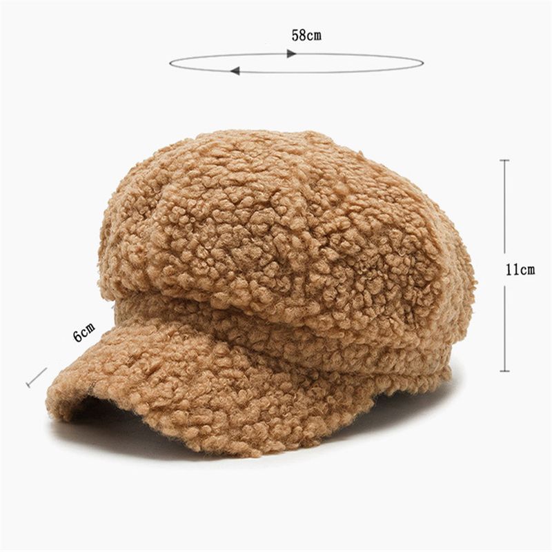 Hot Sale Women's Lamb Wool Berets Autumn and Winter Fashion All-match Hat Painter Octagonal Cap_voghion.com