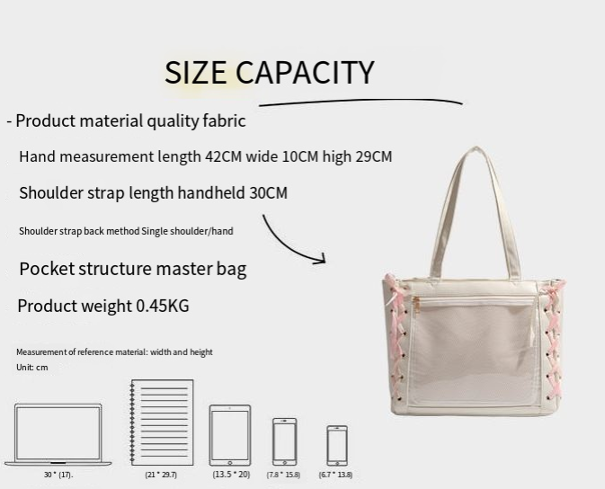 CHARHP&KEJNT Borsa a tracolla trasparente con nastro anime e grande capacità_voghion.com