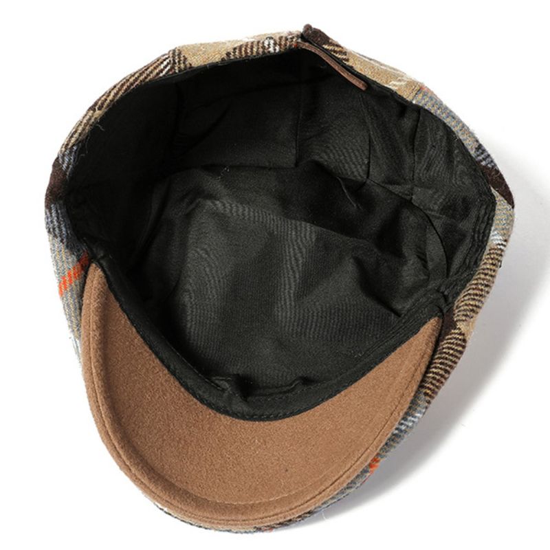 Großer Sale HT4319 Berets Herbst Winter für Männer Frauen Plaid Künstler Maler Wolle Baskenmütze Hut Männlich Weiblich Schiebermützen_voghion.com