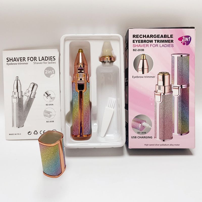akku/USB-lataus naisten parranajokone sähköinen kulmakarvojen trimmeri huulipuna parranajokone kasvojen karvojen poistolaite_voghion.com