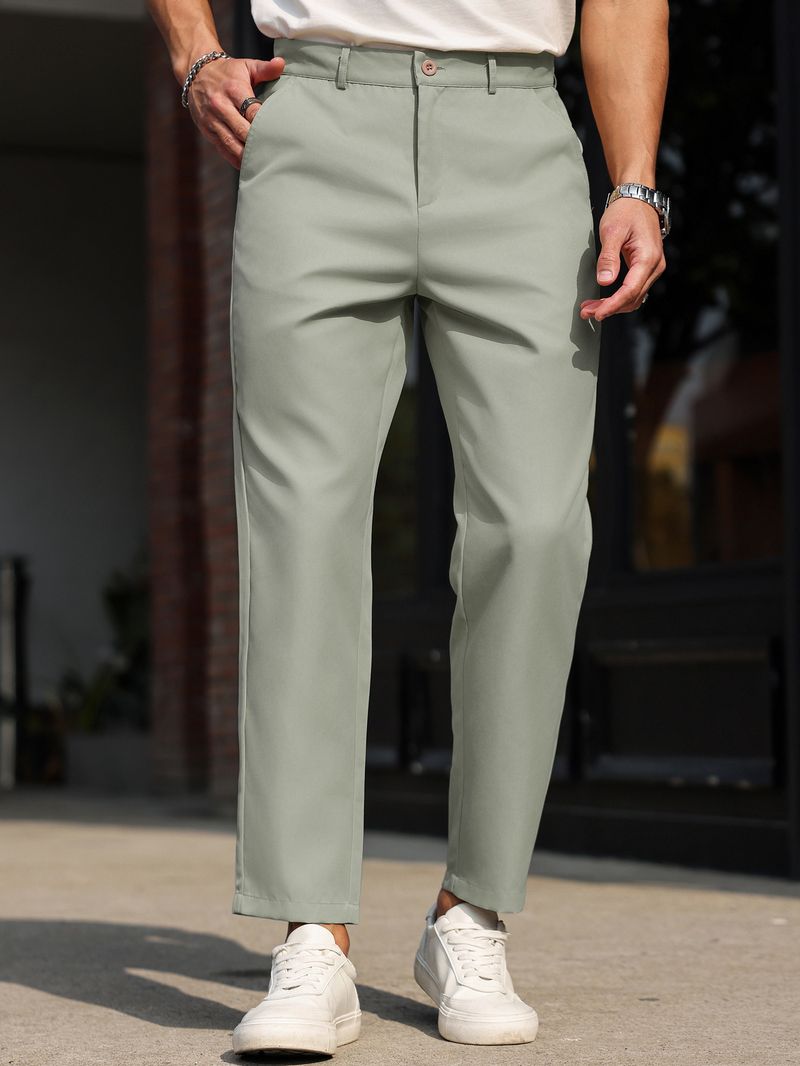 Herren Business Casual Anzughose – Slim Fit Hose aus Poly-Viskose-Mischgewebe (S-XXL, Khaki/Schwarz/Grau/Blau/Weiß/Grün)_voghion.com