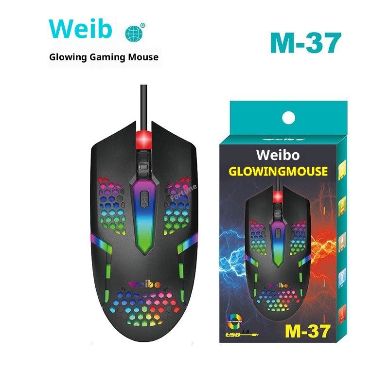 Digitex Digitex Produttore all'ingrosso transfrontaliero di mouse per computer luminosi M37 con cavo e cavo Weibo Gaming_voghion.com