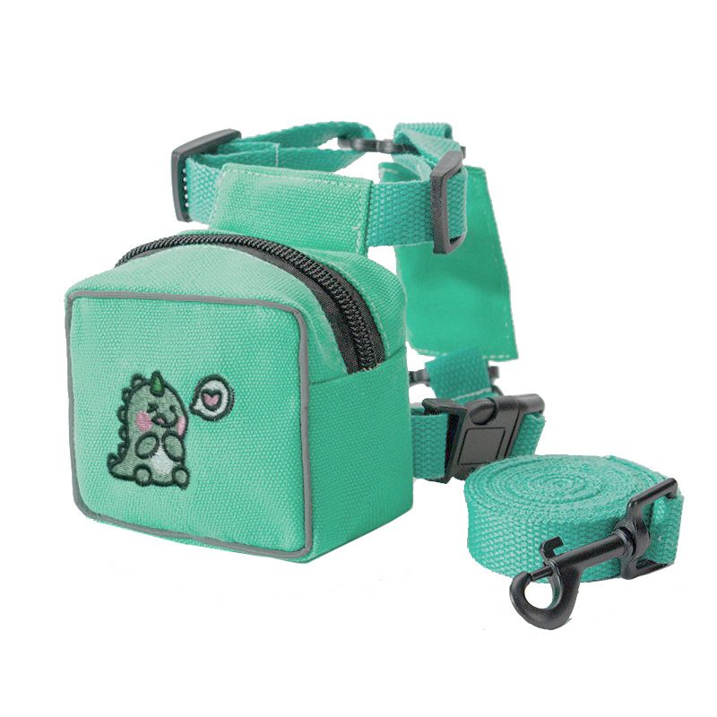 Mochila bordada estilo coreano para mascotas, arnés para gato bichón de peluche, correa para pasear perros_voghion.com