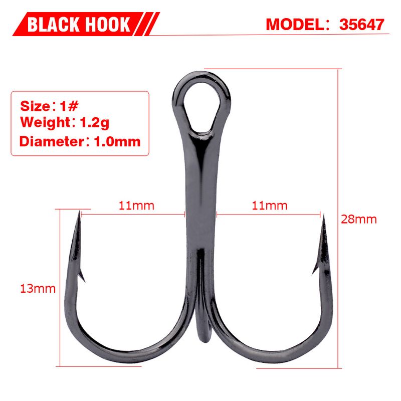 High Carbon Steel Deep Sea 2/4/6/8/10#Three Lure Hair Gear 50 Pieces/Pack Fishing Hooks_voghion.com