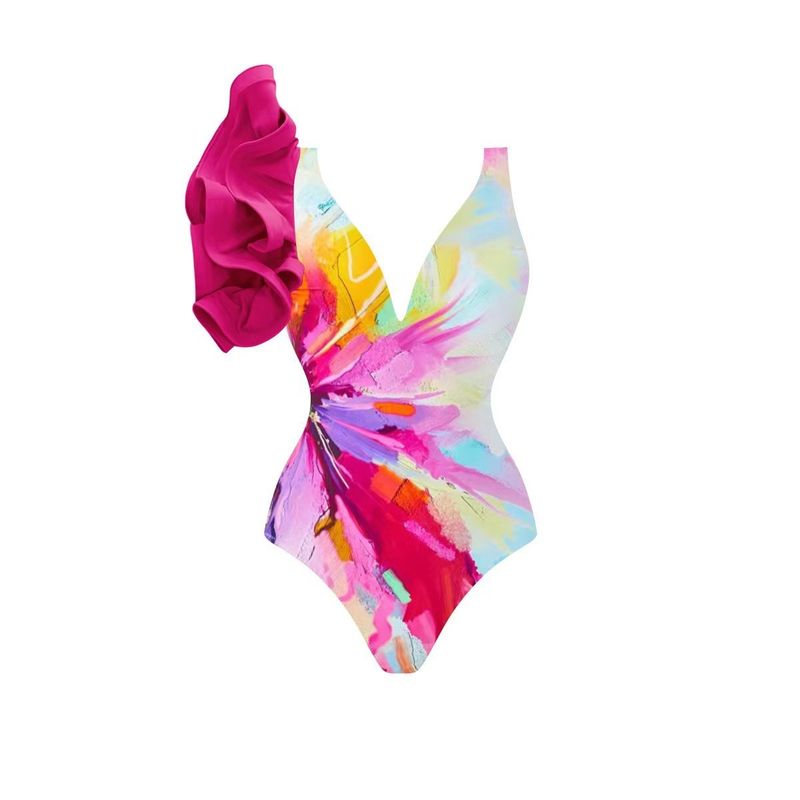 Roupas femininas, maiô feminino, conjunto de biquíni, saia conservadora que cobre a barriga, saia de praia de chiffon, saia envolvente, spot_voghion.com