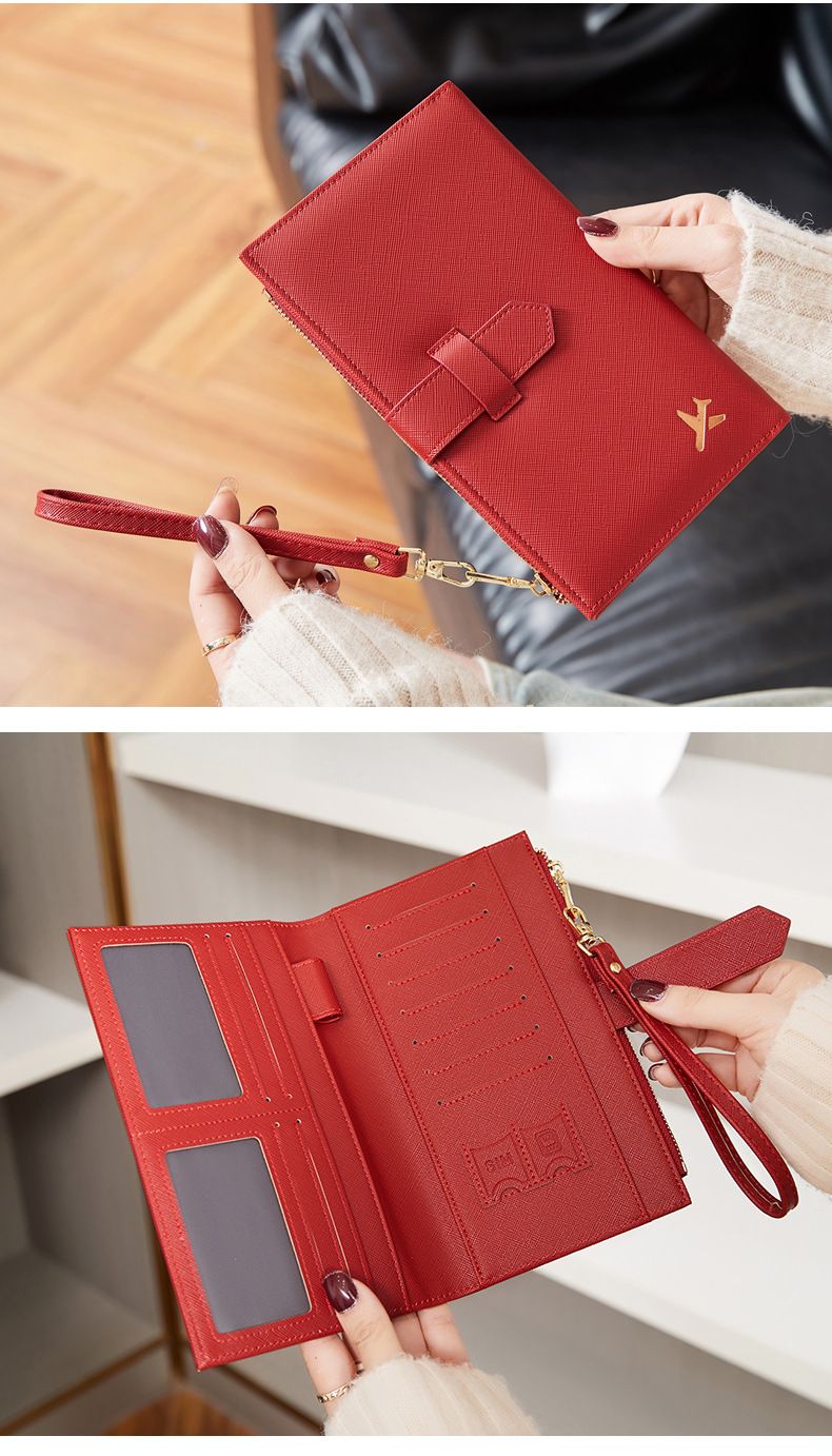 Women's Wallet & Card Cases Rfid Antimagnetic Passport Bag Zipper Buckle Certificate Bag Passport Holder Multifunctional Long Ladies Wallet_voghion.com