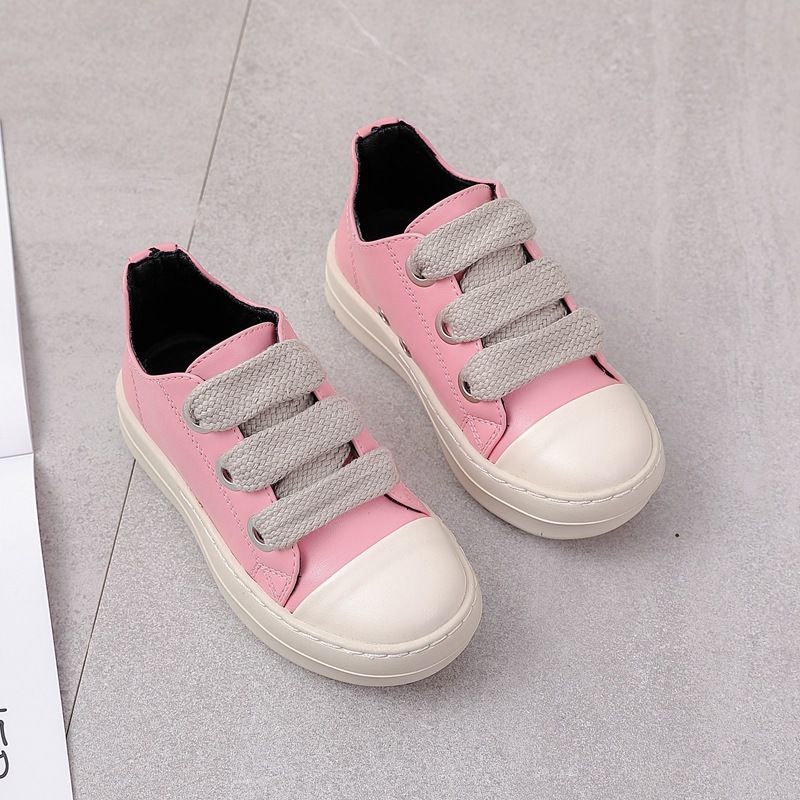 Kinder Sneakers Mädchen Jungen Kinderschuhe Owen Leder Jumbo Schnürschuh Slipper Casual Frühling Streetwear Schwarz Rosa Rot Stiefel_voghion.com