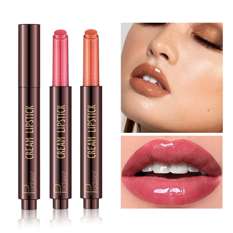 Lip Pudaier 9 farve fugtgivende maling glat mund rød non stick kop glasur lipgloss presse læbestift_voghion.com