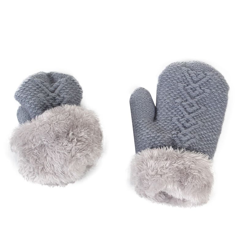 Kanner Wantermütz Schal Handschuesch Set Duebelkugel Fleece Futter Puppelchenmütz fir Jongen Meedercher Einfarweg Puppelchen Strickmütz 1-4 Joer_voghion.com