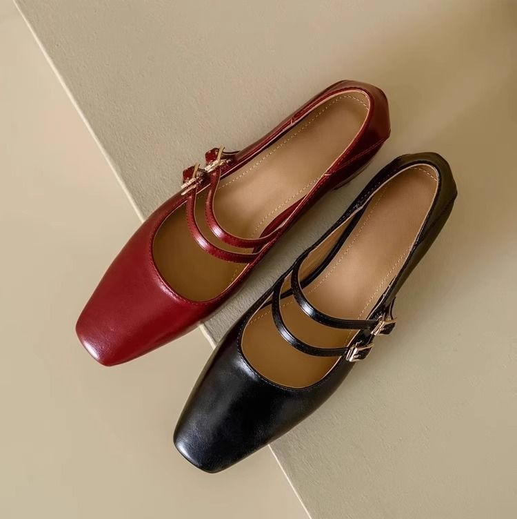 Französische kleine Lederschuhe 2025 Frühjahr neue quadratische Kopf High Heel Mary Jane Damen Einzelschuhe_voghion.com