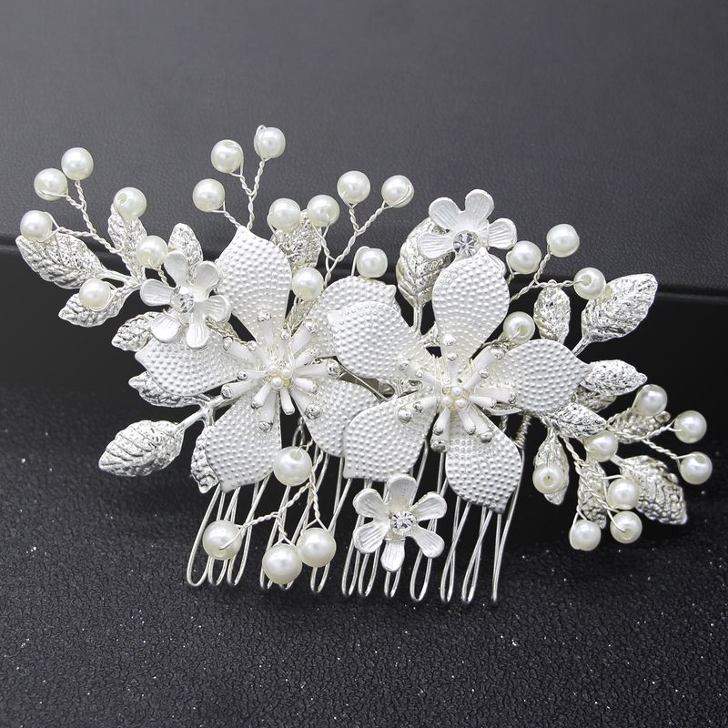Gioielli da donna, tiara da sposa, pettine per capelli con perle da sposa, gioielli da sposa con conchiglia a forma di fiore in lega_voghion.com
