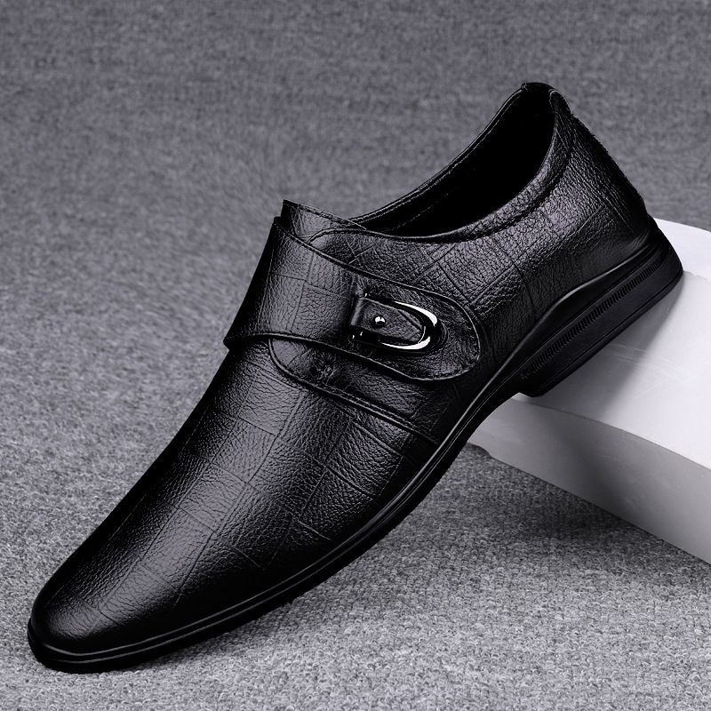 Neu Formal Für Büroangestellte Business Casual Echtes Leder Herren Vier Jahreszeiten Einfache Derby Schuhe_voghion.com