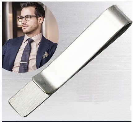 Fermacravatta in acciaio inossidabile inciso stile semplice per uomo_voghion.com