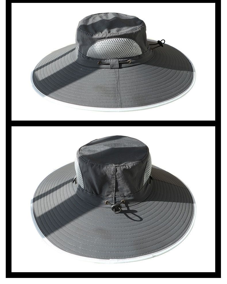 12CM Sun Protection Hat For Men To Cover Their Face Insect And Sand Proof Outdoor Hiking Large Brim Sun Protection Fisherman Hat For Women_voghion.com